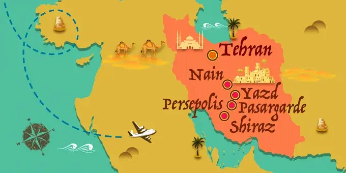 Tourist preparing for travel in Iran